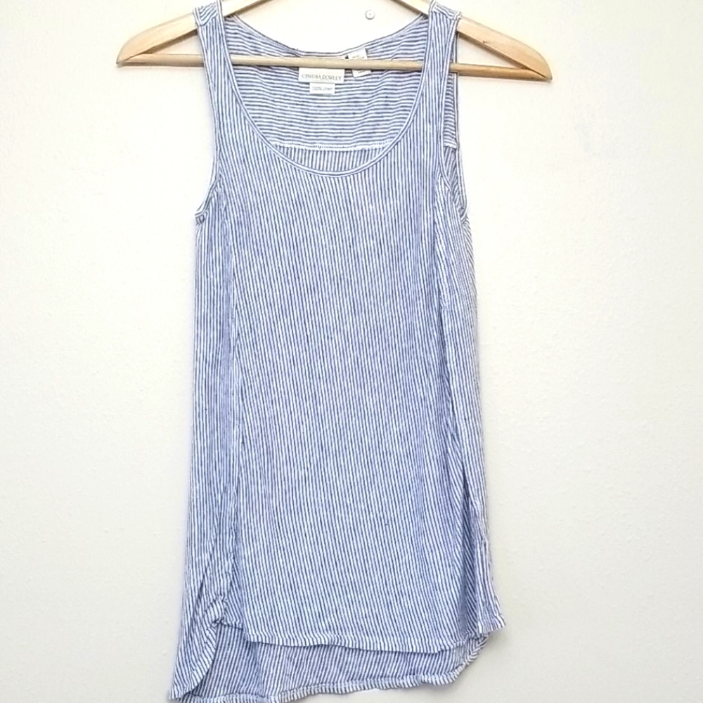 Cynthia Rowley Striped Linen Tank Top XS
